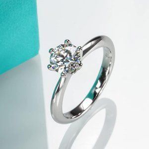 Certified 3ct.Moissanite Diamond Solitaire Engagement Ring NEW